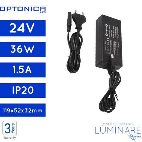 NAPAJANJE 36W 1 5A 24V IP20 SA UTIKAČEM PREMIUM LUMINARE Rasvjeta