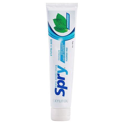 Spry Anticavity Fluoride Free Xylitol Toothpaste - Peppermint - Toothpaste