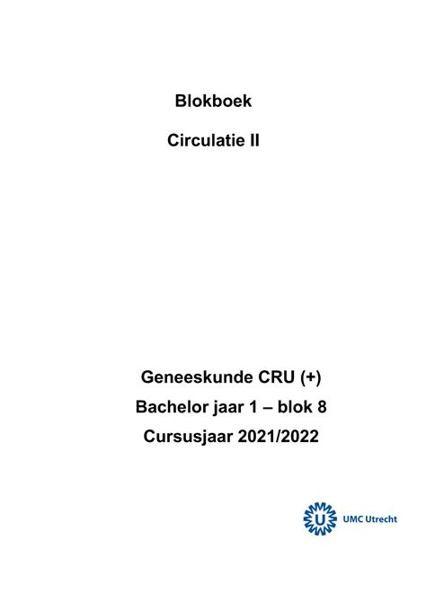 Studentenblokboek Circulatie Ii Versie Blokboek