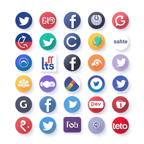 Collection De Logos De M Dias Sociaux Dans Un Style Plat Sur Un Fond