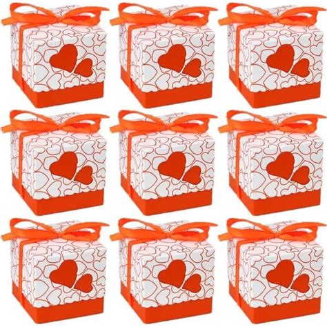 50Pcs Boîtes Dragée Baptême Boîtes Cadeau Papier Boite Bonbons