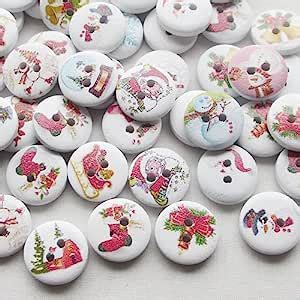 Amazon Chenkou Craft 100pcs 5 8 Santa Christmas Wood Buttons