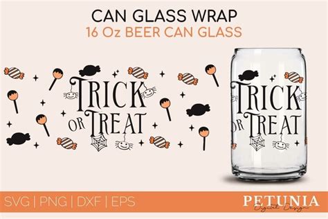 Halloween Can Glass Can Glass Wrap Svg