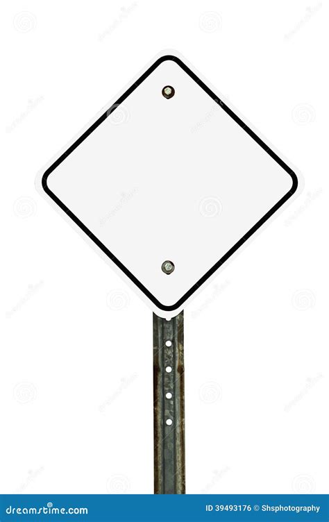 Blank White Road Sign