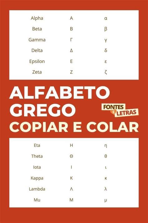 Fontes Alfabeto Grego Letras Gregas