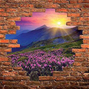 Sticker Mural Trompe L Oeil Mur De Pierre D Co Paysage Montagne R F