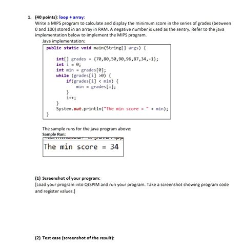 SOLVED 1 40 Points Loop Array Write A MIPS Program To Calculate