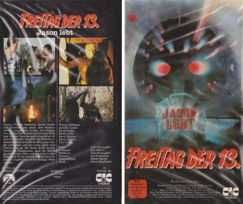 Freitag Der 13 Teil 6 Jason Lebt Horror VHS Videokassetten Ohne