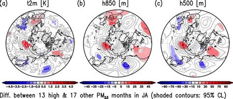 Composited Differences Solid Contours In A Surface Air Temperature