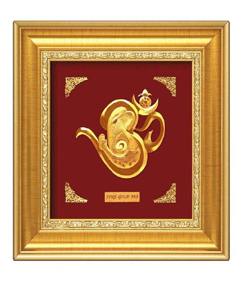 7 Off On Silverslane Om Ganesha Gold Foil Photo Frame On Snapdeal