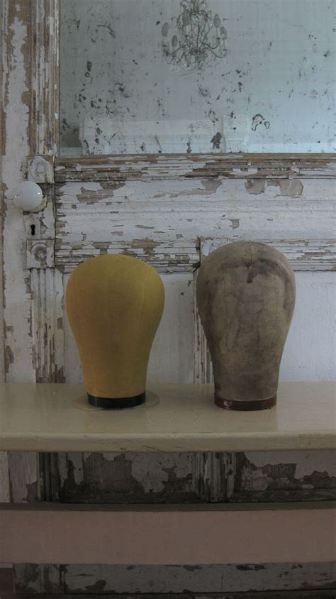 Vintage Hat Form, Display Head, Store Display, Canvas, Set of 2, Patina ...