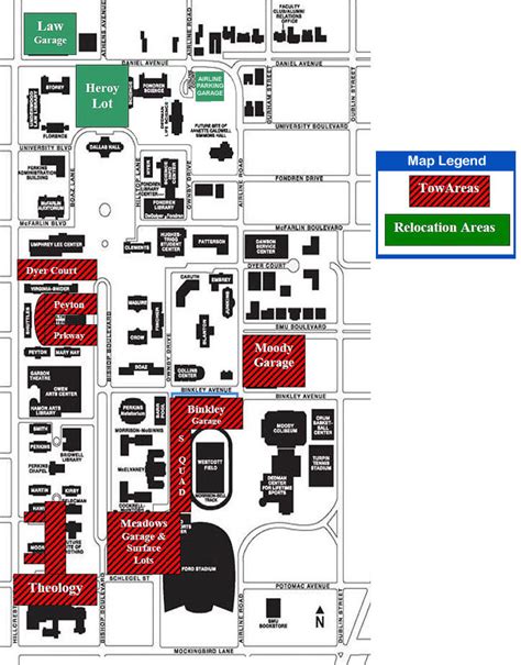 Game day parking information for students - SMU