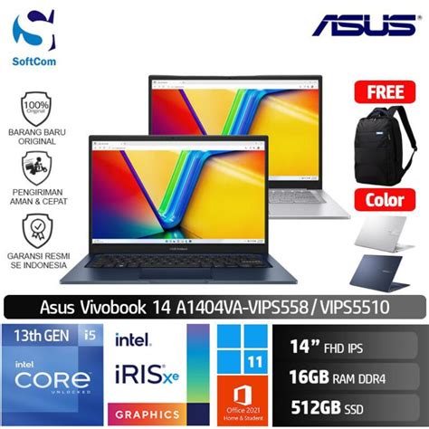 Asus Vivobook 14 A1404VA Core I5 1335U 16GB 512GB SSD 14 FHD IPS Win