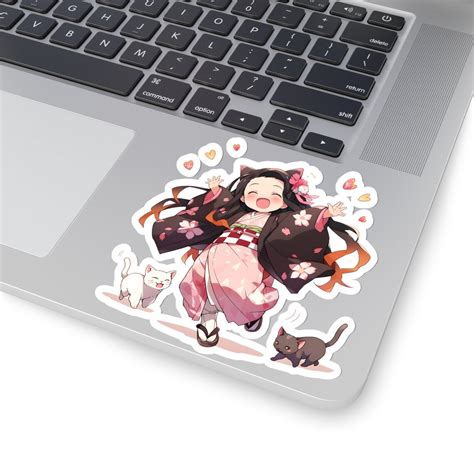 Nezuko Sticker Nezuko Dancing With Cats Cat Ears Nezuko Etsy Uk