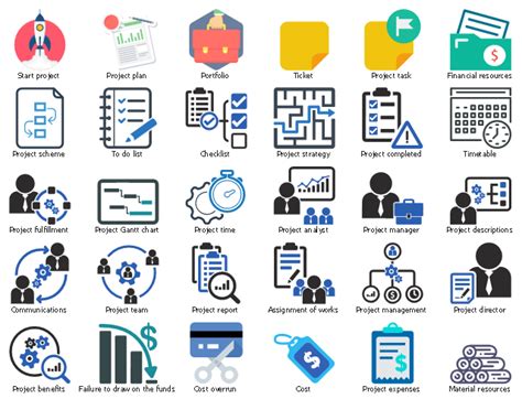 Project Management Vector Stencils Library Design Elements