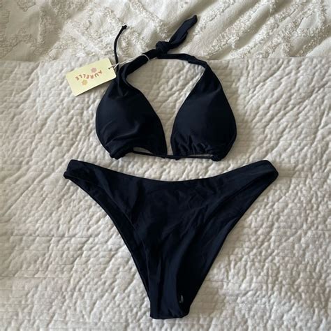 Swim Nwt Aurelle Solid Black Bikini Poshmark