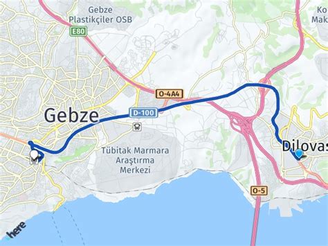 Dilovası Cumhuriyet Gebze YHT Garı Arası Kaç Km Yol Tarifi