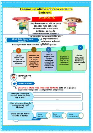 4º SES Leemos Texto Descriptivo E Identificamos Adjetivo SESIÓN DE