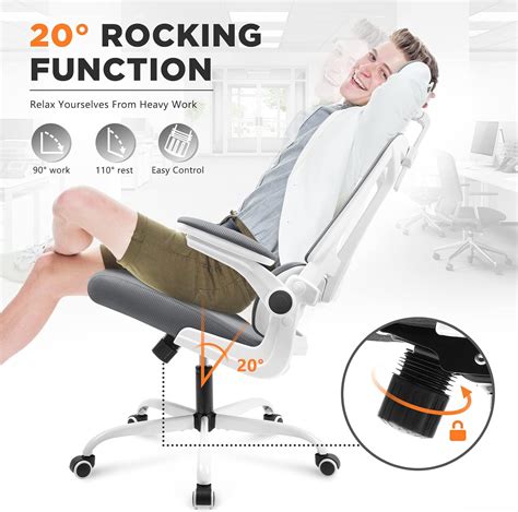 Soontrans Silla de oficina ergonómica con almohada de apoyo lumbar