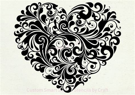 Beautiful Heart Silkscreen Stencil Reusable Self Adhesive Etsy