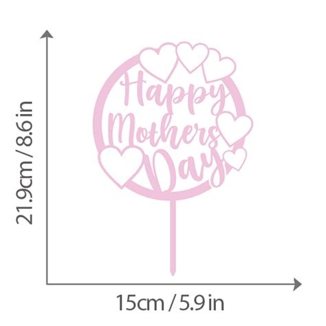 Happy Mother S Day Round Cutout Acrylic Cake Topper Partyrama