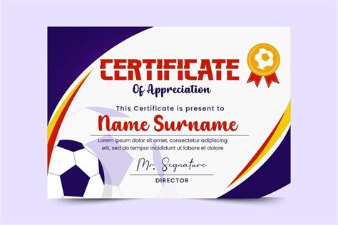 Football Tournament Certificate Design Template