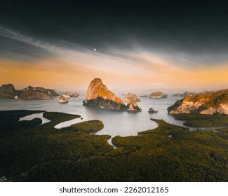 Aerial View Phang Nga Bay Sunset Stock Photo 2262012165 | Shutterstock