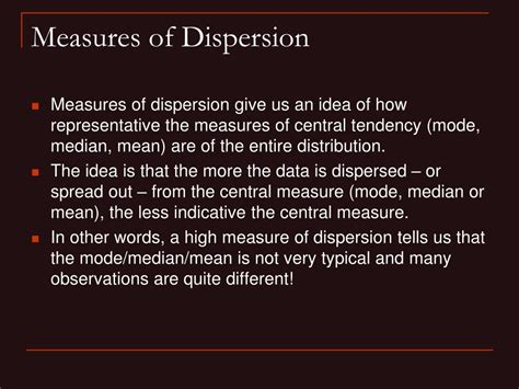 PPT - Descriptive Statistics II: Measures of Dispersion PowerPoint Presentation - ID:2022441