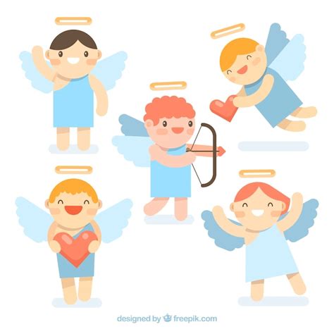 Colecci N De Personajes Planos De Cupido Vector Gratis