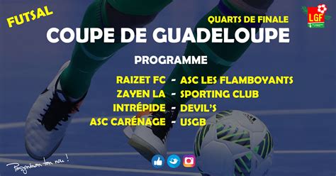 Futsal Coupe de Guadeloupe les qualifiés pour les quarts LIGUE