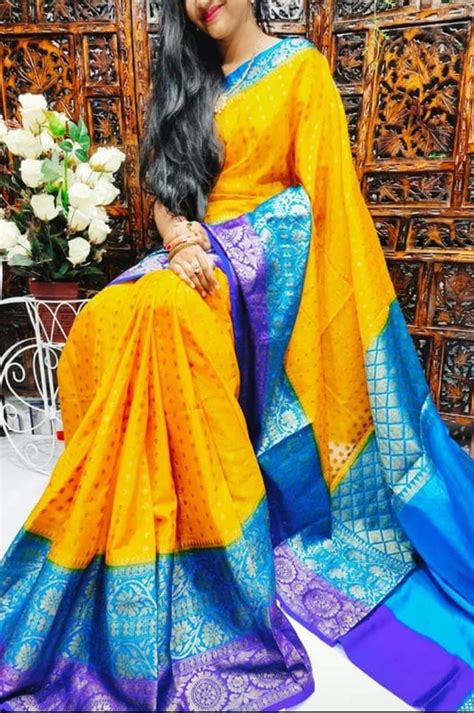 5 5 M Separate Blouse Piece Festive Wear Banarasi Warm Silk Saree