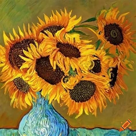 Van Gogh S Famous Sunflower Painting On Craiyon