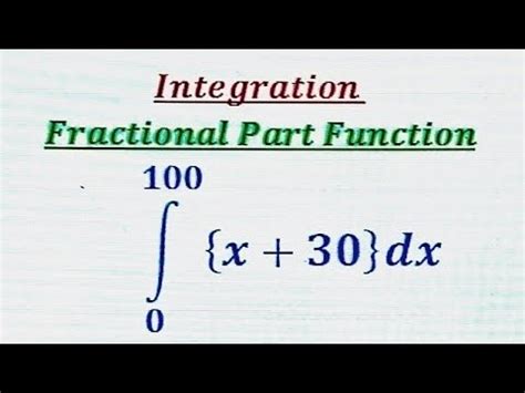 Definite Integral Of Fractional Part Function Part 18 YouTube