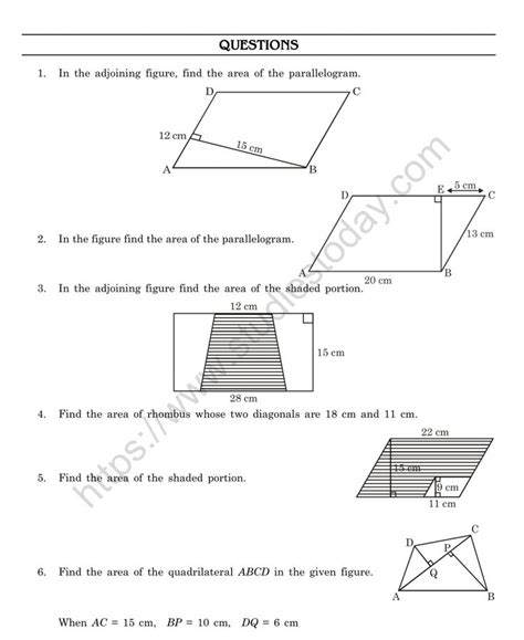 CBSE Class 8 Mental Maths Mensuration Worksheet