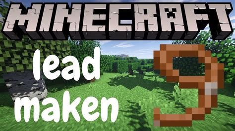 Hoe Maak Je Een Lead In Minecraft Youtube