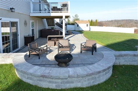 Two Story Custom Deck With Fire Pit Contemporary Deck New York By Orange County Deck Co