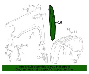 2019 2023 GMC Sierra 1500 Front Passenger Side Fender Insulator