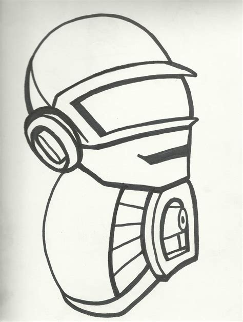 Daft Punk Helmet Drawing at PaintingValley.com | Explore collection of ...