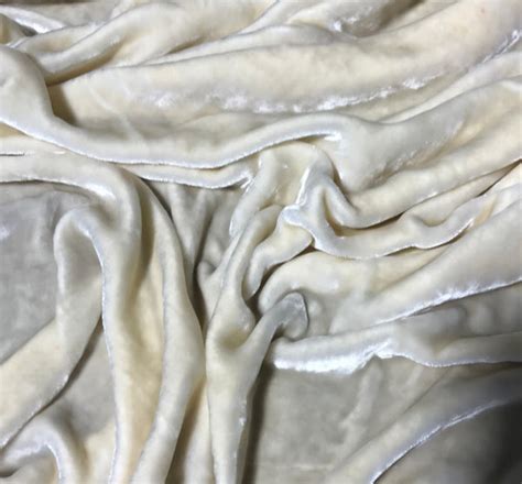 Ivory Hand Dyed Very Plush Silk Velvet Prism Fabrics And Crafts