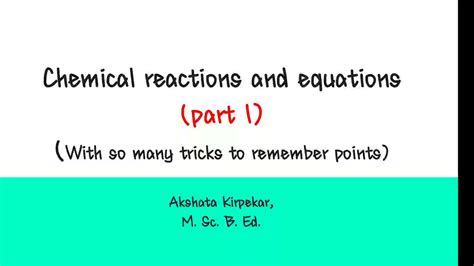 Chemical Reactions And Equations 10th Standard Balancing Chemical Equations Youtube