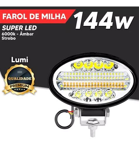 Kit Farol De Milha Oval Led W V Universal Off Road Frete Gr Tis