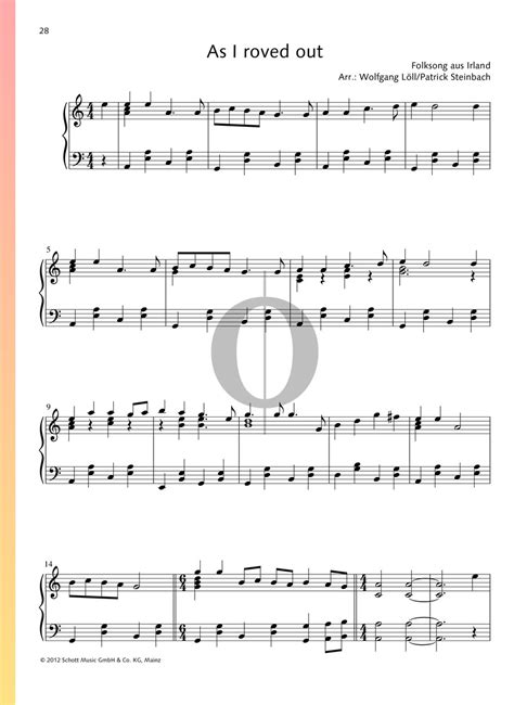 As I Roved Out Anonymous Piano Sheet Music OKTAV