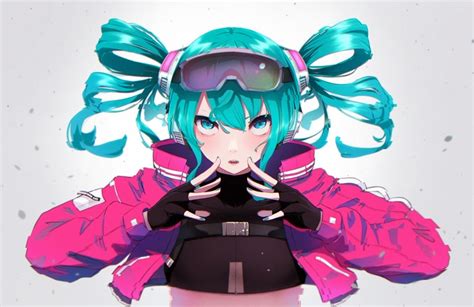 Jacket Headphones Twintails Gloves Fingerless Gloves Hatsune Miku