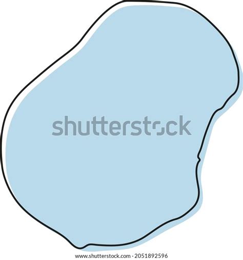 Stylized Simple Outline Map Nauru Icon Stock Vector Royalty Free