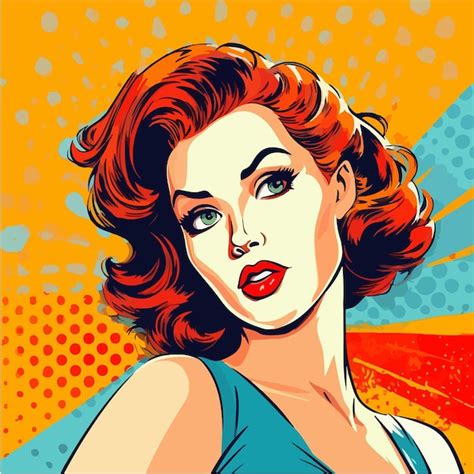 Premium Vector Pop Art Pinup Girl Retro Color Style Comic Glamour