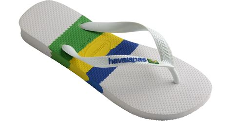 Havaianas Brazil Tech Flip Flop In White For Men Lyst