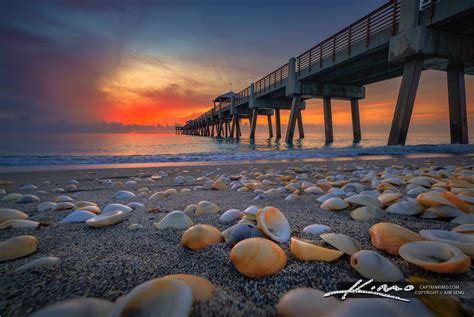 Juno Beach Pier Sunrise Sea Shells July 21 2021 Hdr Photography By