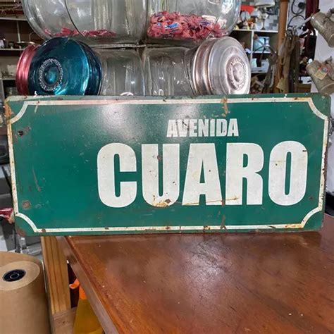 Placa De Rua Esmaltada Antiga Uruguaia Avenida Cuaro C