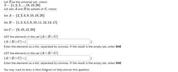 Answered Let S Be The Universal Set Where S