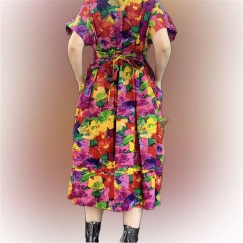 Vintage Dresses Vintage Colorful Floral Midi Moomoo Sl Poshmark